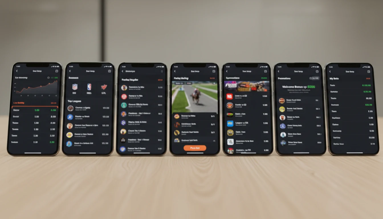 Meerdere smartphone schermen met verschillende wedapps