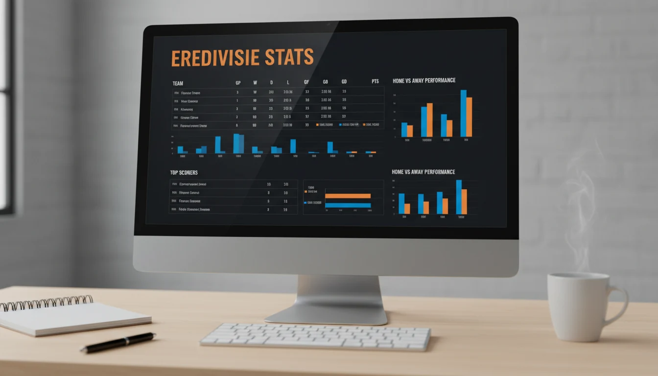 Statistiekoverzicht van Eredivisie op scherm