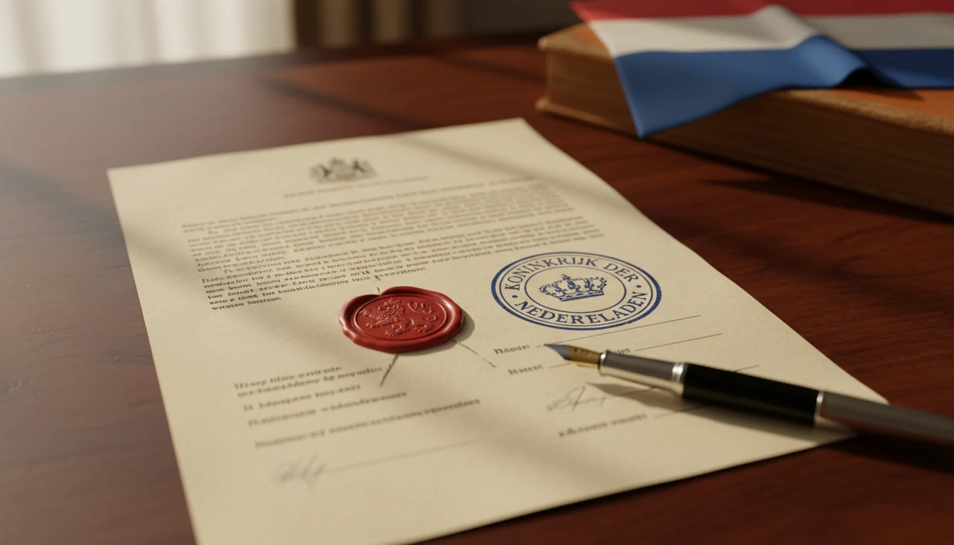 Officieel document met stempel symboliseert vergunning